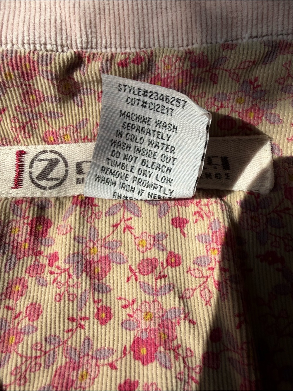 Vintage Y2K Z. Cavaricci Blush Pink Tailored Corduroy Button Jacket Size Large - Picture 10 of 10
